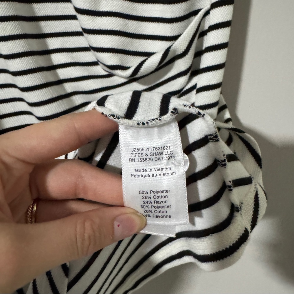 Veronica Beard Black and White Striped Polo Mini Dress - Picture 6 of 8